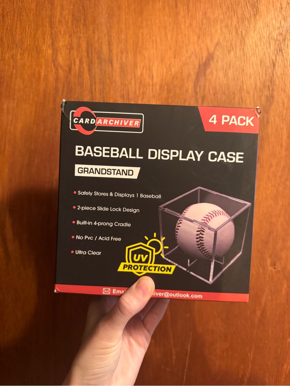 Black Baseball Display Case - 3 Pack